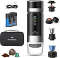 Machine Expresso Portable 20 Bars Rechargeable Auto Chauffante, Compatible Capsules NES, DG et Café Moulu, 2 Batteries Amovibles