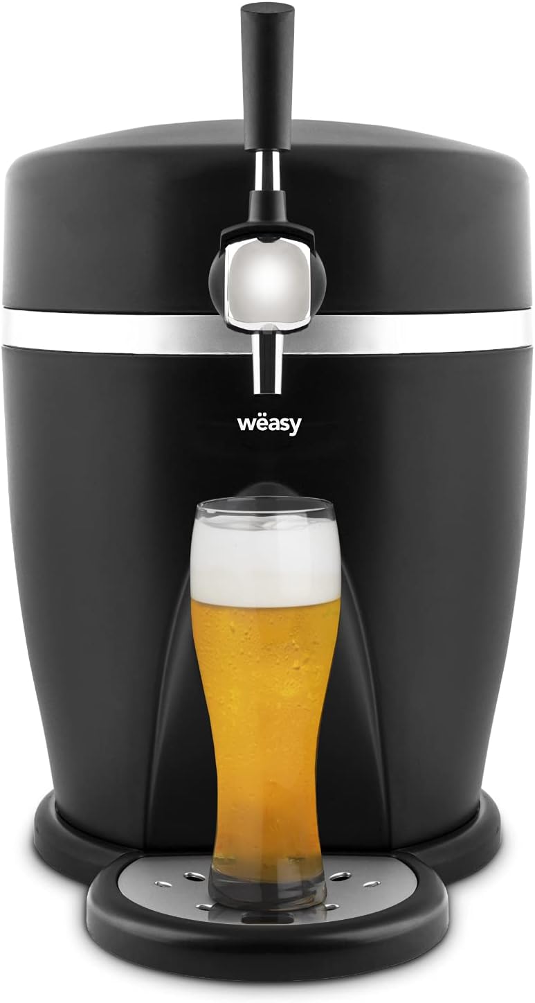 Wëasy Tireuse à Bière PINT568, Compatible Fûts Préssurisés 5L, 60W, 3°C à 6°C, Système de Refroidissement Intégré, Conservation jusqu'à 30 Jours