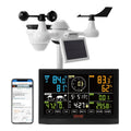 VEVOR Station Météo Wifi 7 en 1 Station Météo Sans Fil Intérieur Extérieur Solaire Grand Écran Couleur 7,5 po Station Météo Numérique Capteur