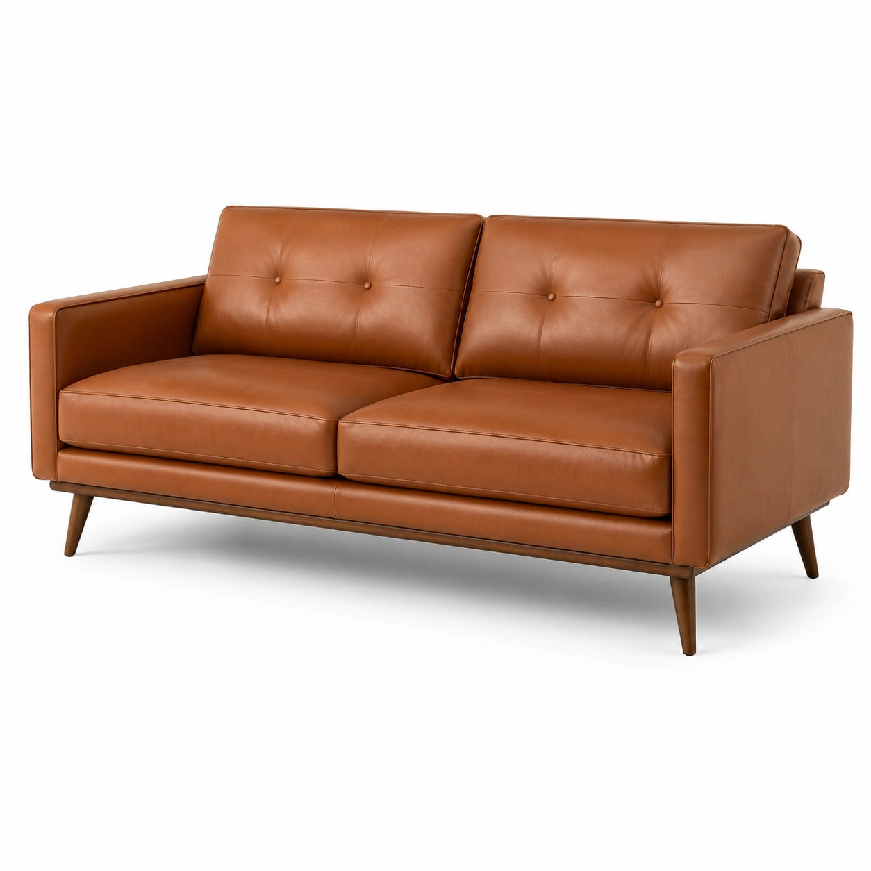 Canapé 2 places cuir synthétique marron 180cm