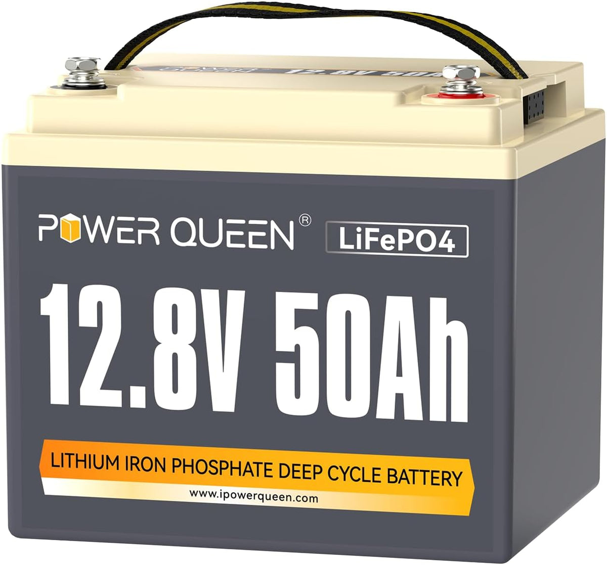 Power Queen Batterie Lithium 12V 50Ah 640Wh Batterie LiFePO4 Rechargeable Batterie d'alimentation 4000~15000 Cycles de Recharge pour Marine