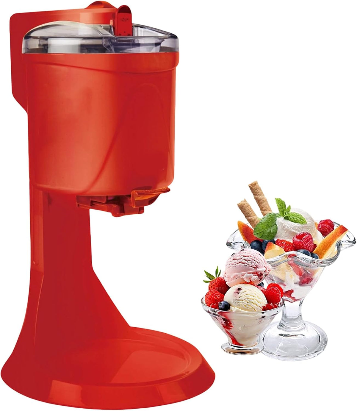 SorbetièRe Automatique, Machines à CrèMe GlacéE pour La Maison, Machine à Sorbet Au Yaourt Congelé, pour MéLangeur Portable à La Maison Red
