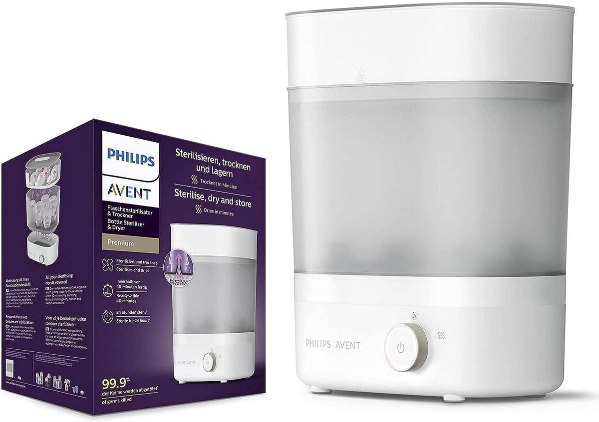 Philips Avent SCF293/01 Stérilisateur et séchoir pour biberon de qualité supérieure Élimine 99,9% des bactéries Sans produits chimiques Capacité 6