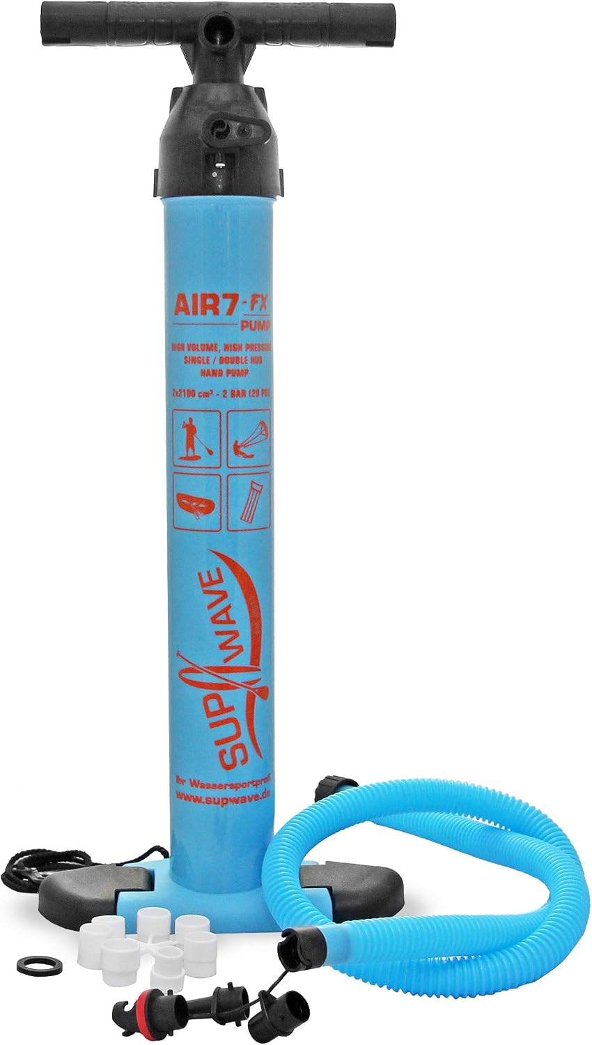 Air 7-FX SUP Pompe manuelle haute pression double course Pompe à air SUP Kite Bateau gonflable Pompe à double piston Hub High Big Volume