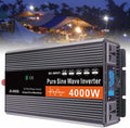 Convertisseur Pur Sinus 3000W 4000W 5000W 6000W Onduleur, Transformateur, 12V 24V 48V 60V vers 220V 230V, 2 Prises AC et Affichage à LED,4000W-12V