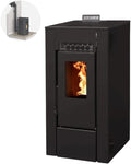 INTERSTOVES - Pack INTERSTOVES Poêle à granules GIOIA 9 Etanche + Kit Conduit Ventouse (sortie façade) - Noir