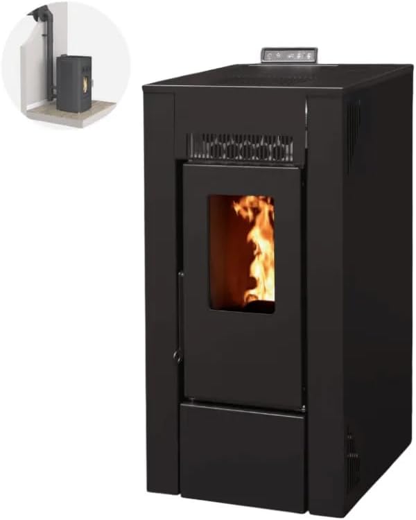 INTERSTOVES - Pack INTERSTOVES Poêle à granules GIOIA 9 Etanche + Kit Conduit Ventouse (sortie façade) - Noir