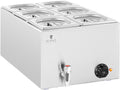 Royal Catering Bain-Marie Professionnel 15 l 600 W 6 x GN 1/6 avec Couvercles Robinet De Vidange Chauffe-Plat Électrique