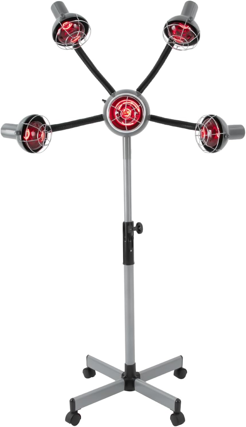 Hotte sèche de salon de coiffeur 750 W, 5 lampes chauffantes infrarouges pour salon de coiffure, contrôle de la température 40 à 80 °C