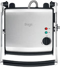 Sage The Adjusta Grill, Grill et Appareil, Acier Inoxydable Brossé, Plaques Nervurées Antiadhésives sans PFOA, Hauteur Réglable, 1500W