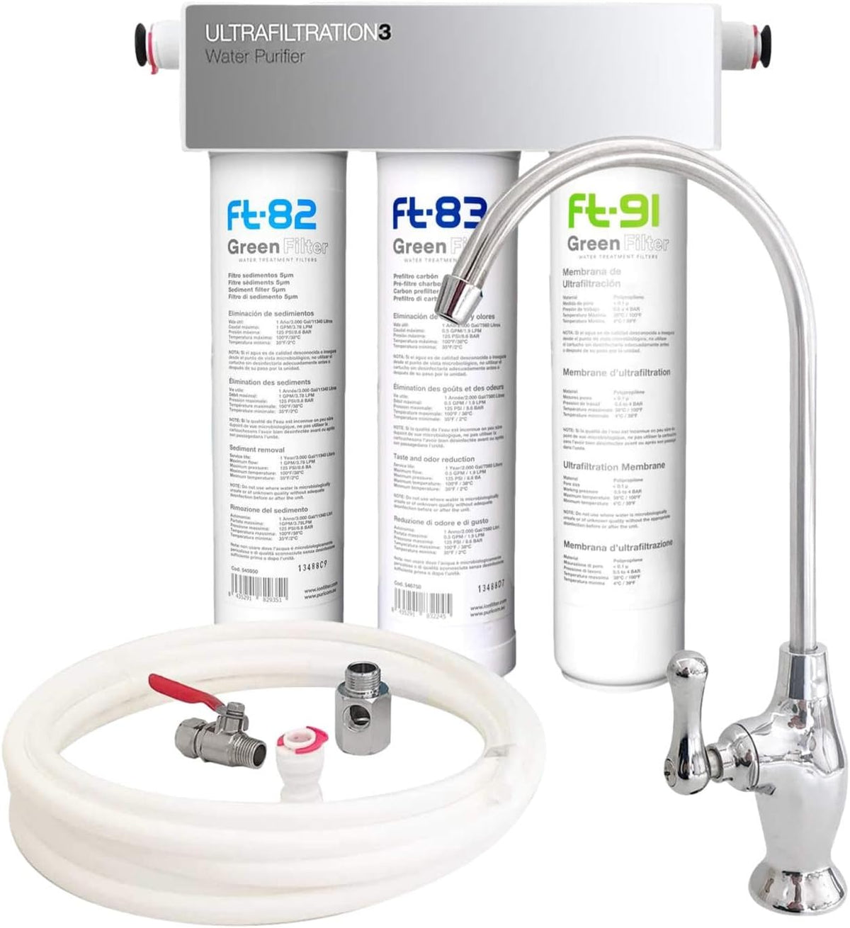 TOODO Filtre Sous évier Trio Uf Ft82 Sédiments Ft83 Charbon Actif Ft91 Ultra Filtration
