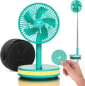 VENTY Ventilateur portable, Ventilateur sans fil à piles, 4 vitesses, Éclairage LED, Étui de transport et télécommande, Voyage en croisière