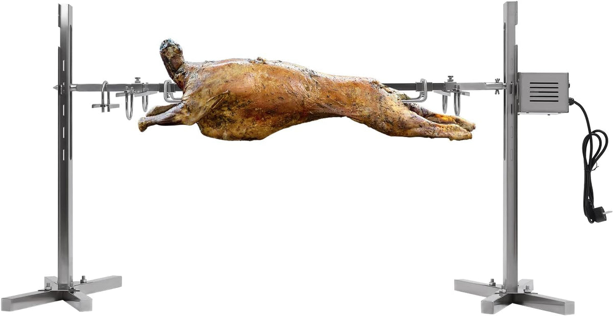 Barbecue à copeaux de cochon avec moteur, barbecue électrique d'agneau, Set de brochettes en acier inoxydable pour feu de camp, camping et jardin