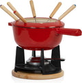 Mahlzeit Service à Fondue en Fonte pour 6 Personnes, 2 litres, Service à Fondue à 13 pièces avec brûleur et fourchettes, Service à Fondue Chocolat