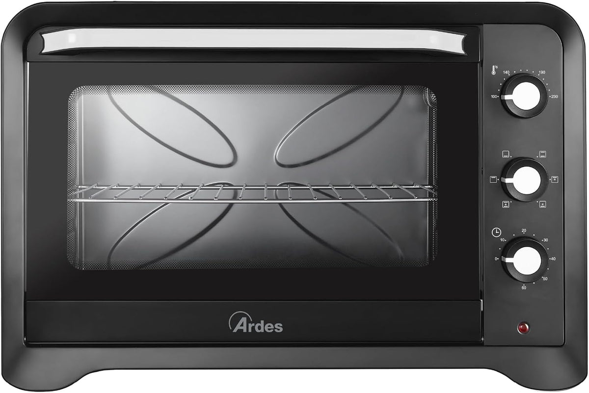ARDES - AR6264PB Four électrique ventilé Capacité de 64 litres avec lumière interne 6 fonctions de cuisson minuterie double vitrage avec accessoires