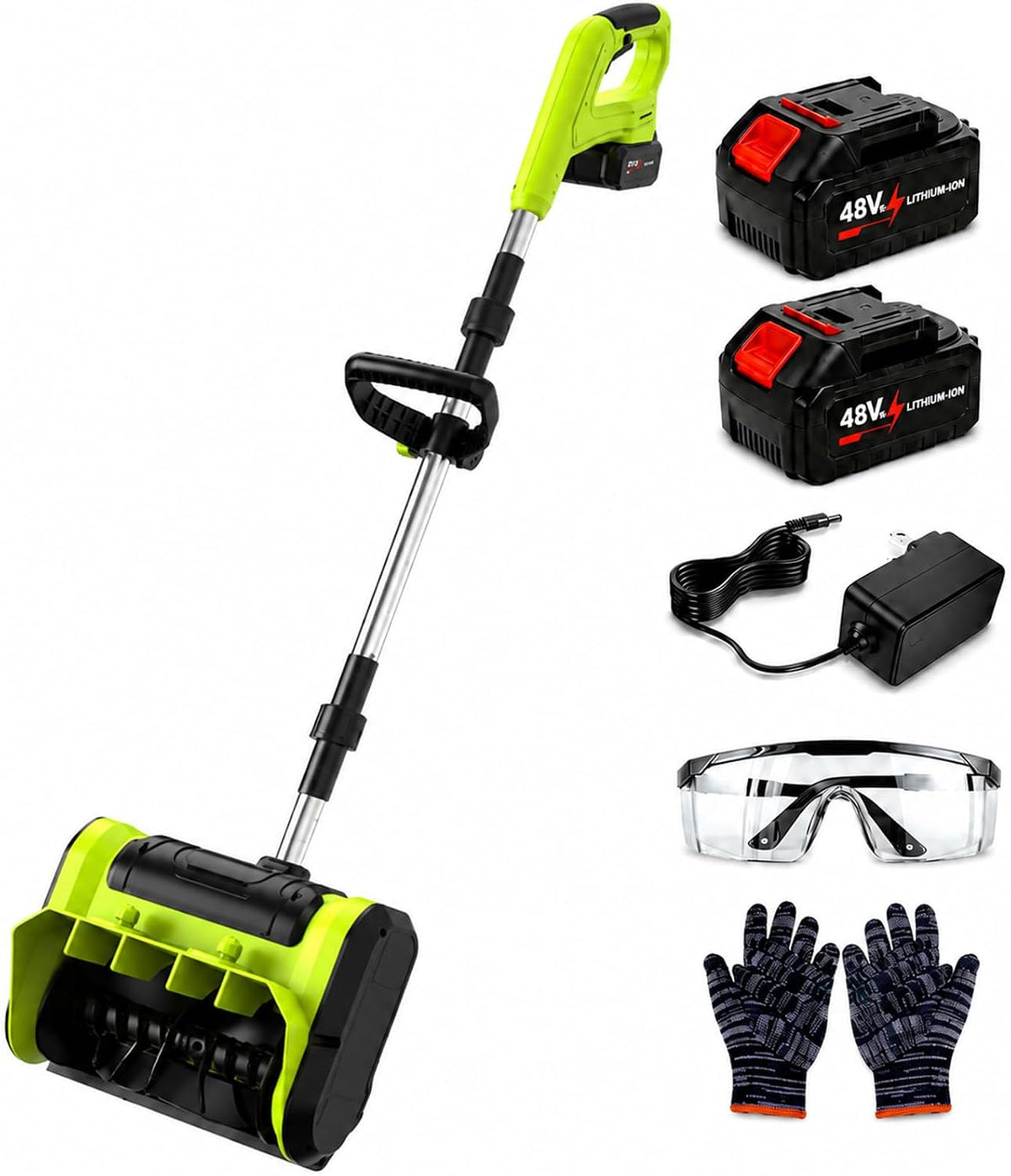 Souffleuse à Neige Électrique - 21V Brushless - 25cm, 2 Batteries, Deux batteries de 3,0 Ah et plaque directionnelle réglable pour bien guider