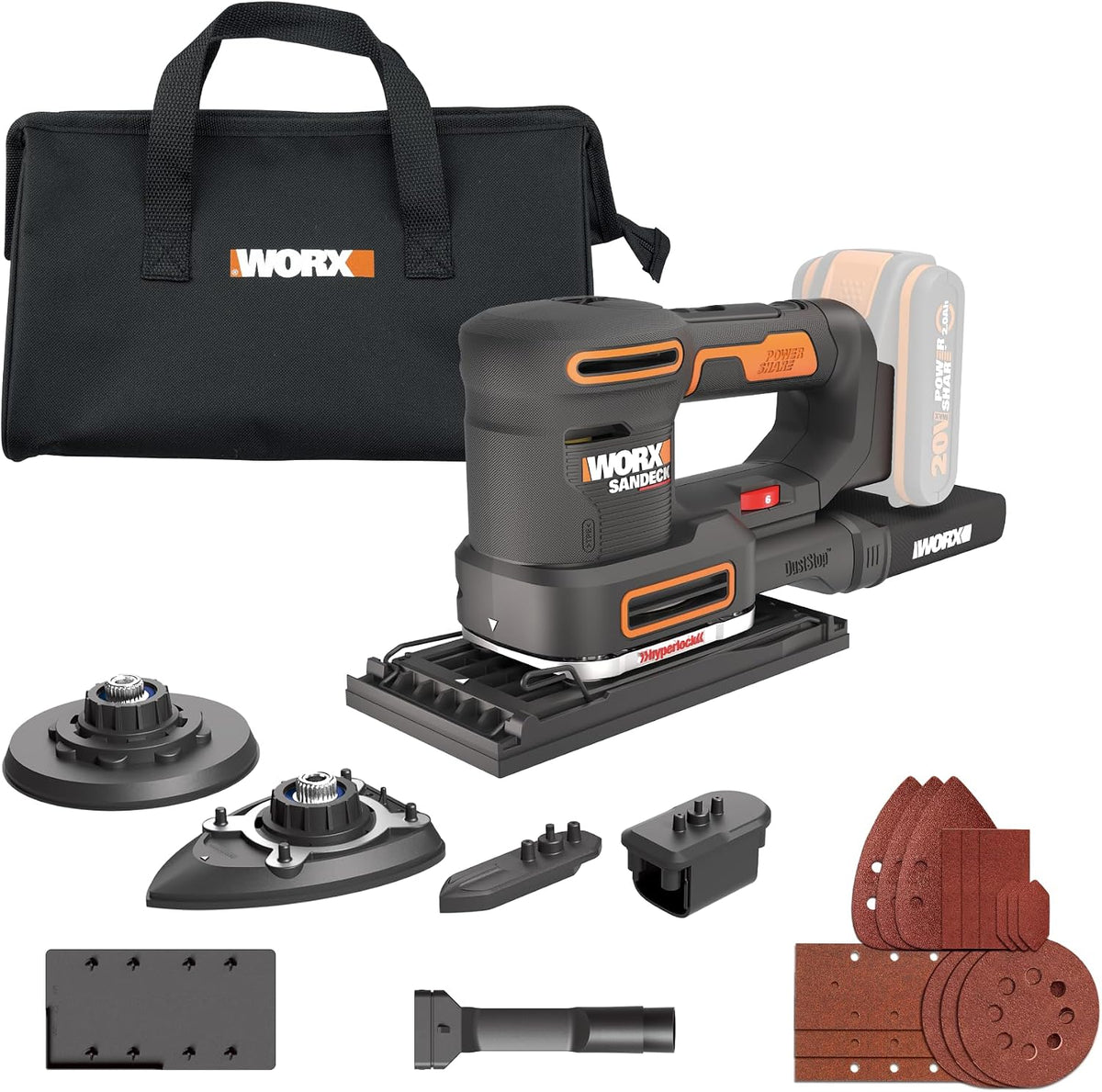 WORX Ponceuse multifonction sans fil 20V WX820.9