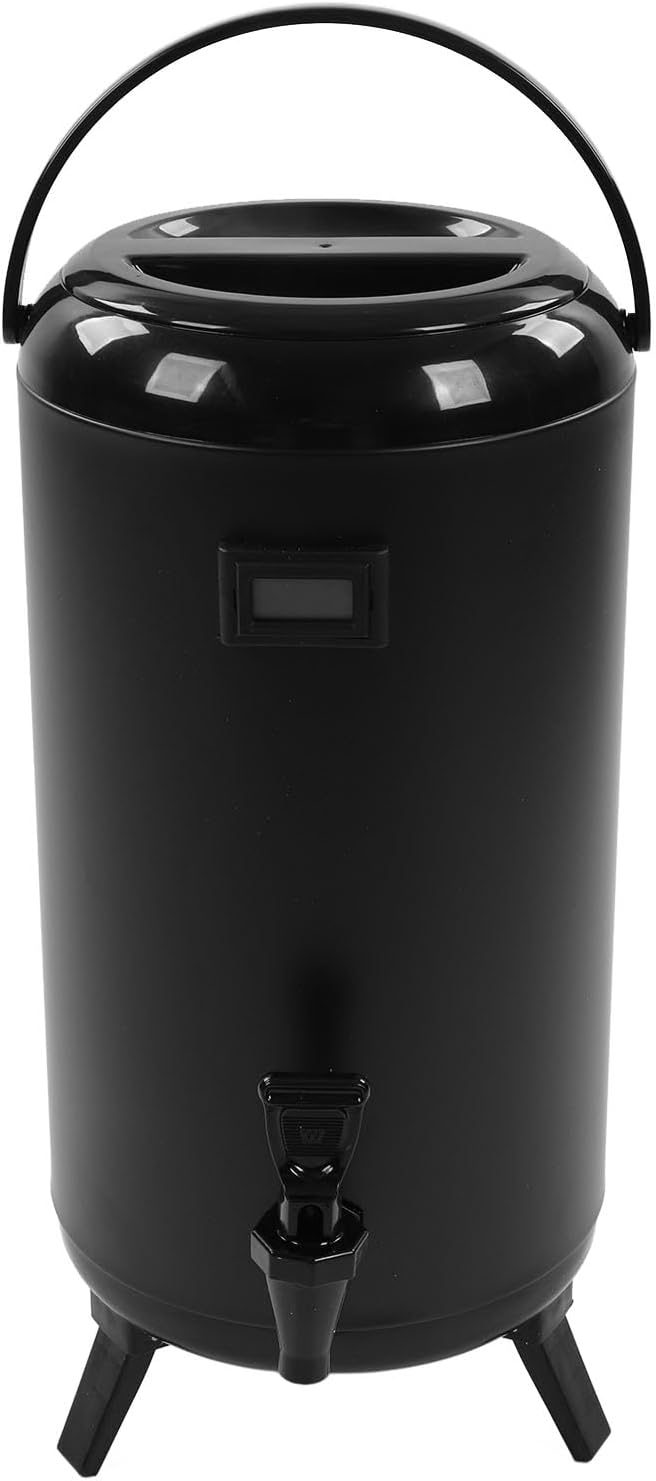 Distributeur de Boissons Isotherme, 12 L Acier Inoxydable Distributeur D'eau Chaude de Comptoir avec Thermomètre Distributeur de Boissons pour Café
