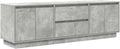 vidaXL Meuble TV avec lumières LED Gris béton 160,5x41x50 cm, Support TV, Meuble télé, Meuble multimédia, Banc TV, Meuble HiFi