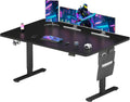 SANODESK Bureau Gaming Réglable en Hauteur 160x60 cm, Bureau Assis Debout, Table Électrique Contrôle à Fonctions Mémoires avec Crochet, Noir