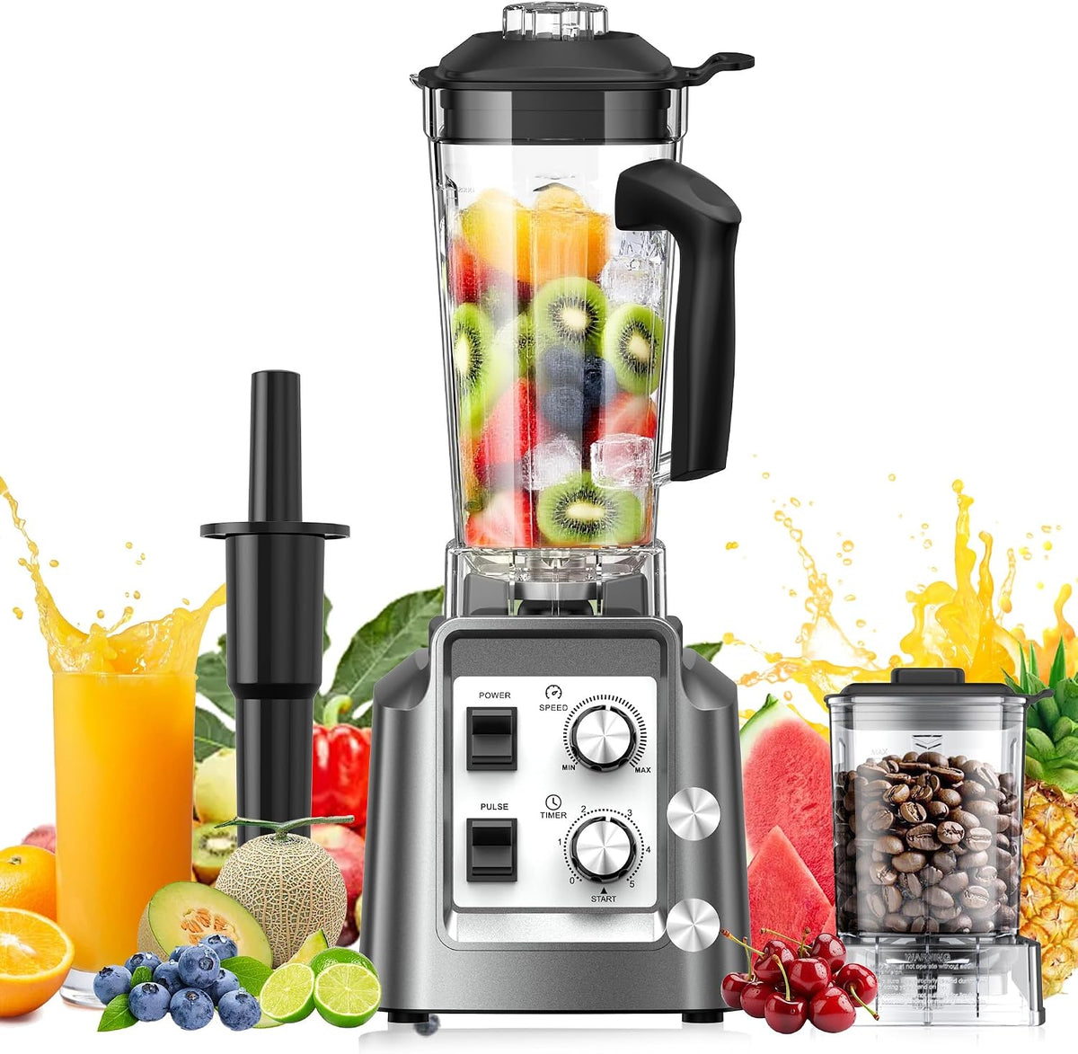 Blender professionnel 1800W, Hochleistungsmixer 2L, Préparez facilement jus frais
