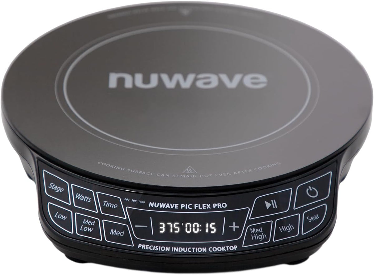 Nuwave Flex Pro 30503V01 Table de cuisson de précision à induction avec écran tactile IMD, LED, verre incassable, 45 temps (100°, 500°F)