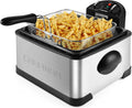 Chefman 4.5 Litre Deep Fryer with Basket for Home Use, XL Jumbo Size Fry Basket Strainer, Adjustable Temperature & Timer Fish Fryer, Chicken Fryer