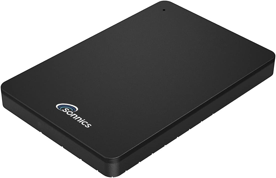 Sonnics - Disque SSD externe portable de 1 To (noir) USB 3.1 compatible avec PC Windows, Mac, Smart TV, Xbox One et PS4