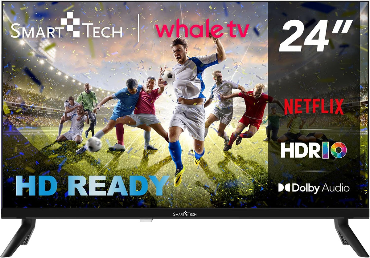 Smart Tech TV LED HD 24' (60 cm) Smart TV Whale OS-24HH01V- Molotov, Netflix, Prime Video, Disney+ 3xHDMI - 2xUSB -Dolby Digital+