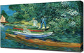 Vincent Van Gogh Rameur sur les rives de l'oise Impression sur toile sur cadre en bois Décoration murale