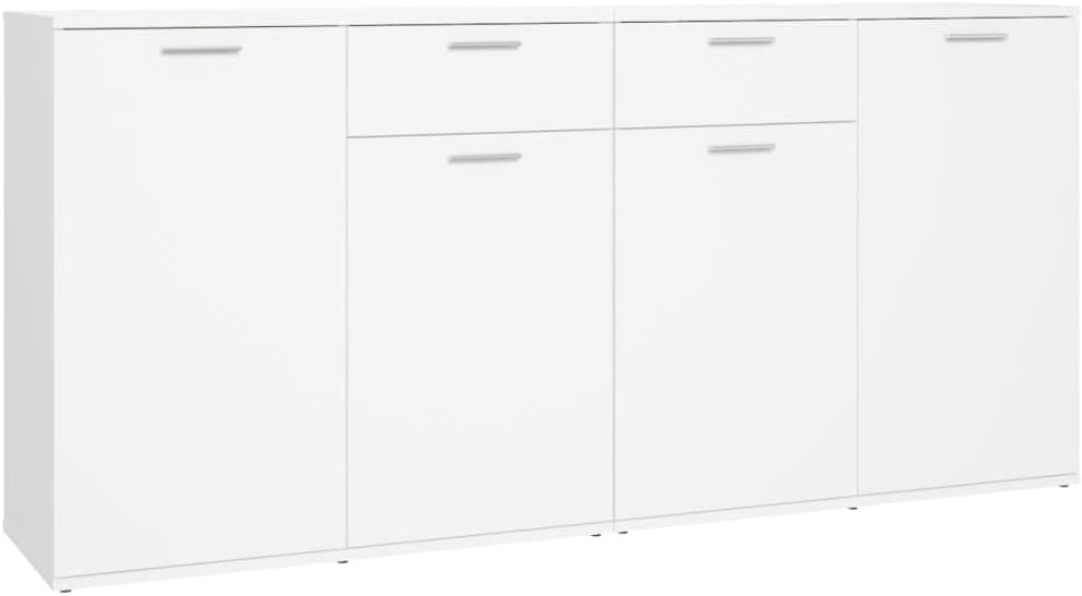 vidaXL Buffet, Armoire avec Porte, Meuble de Rangement, Organisateur de Salle de Séjour Salon Intérieur, Moderne, Blanc Bois d'Ingénierie