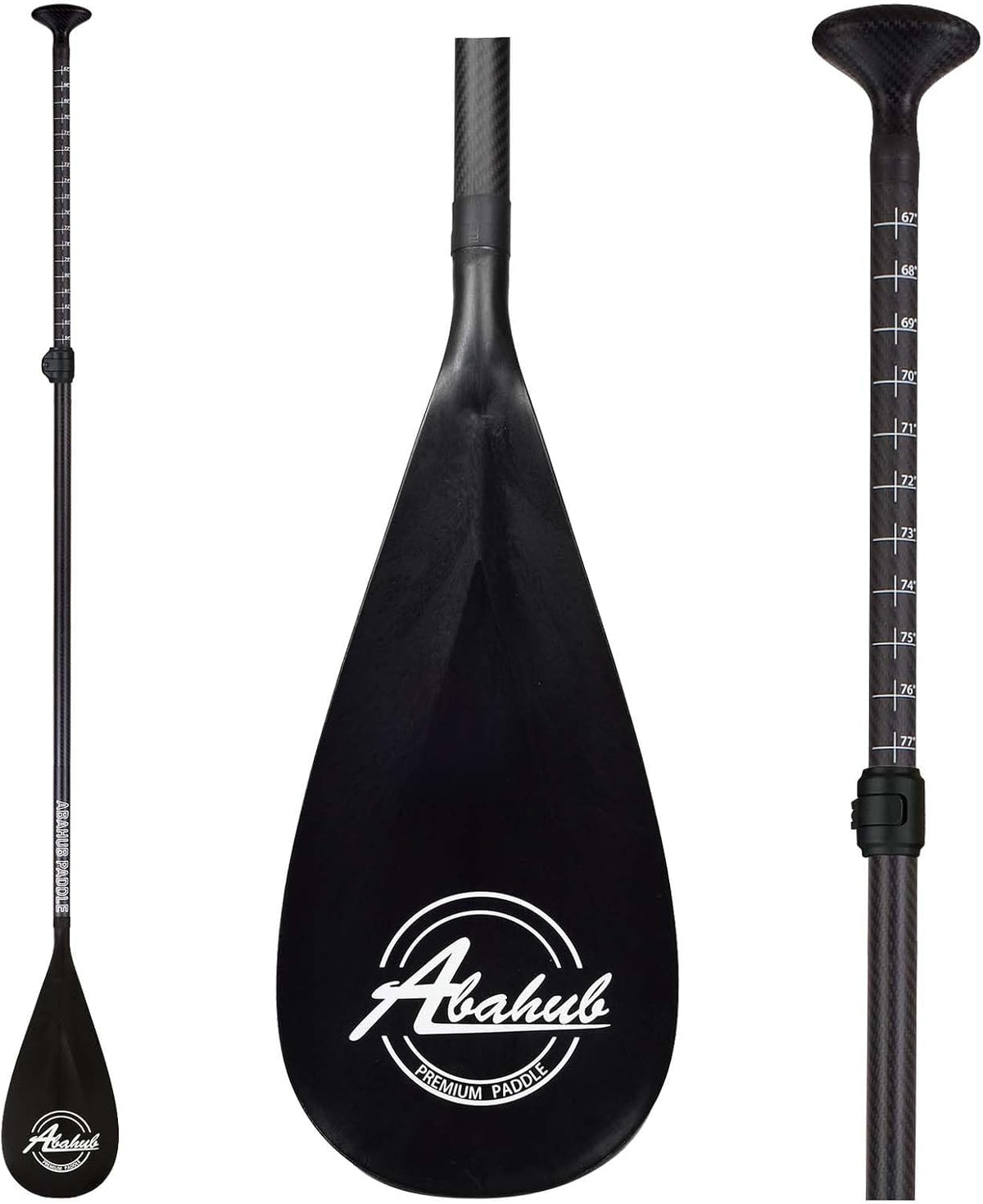 Abahub Pagaie Paddle Carbone avec Paddlesac Sup Paddle Extensible 170-218cm pour Sup Planche Surf Manche en Carbon