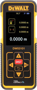 DeWalt Télémètre Laser - Plage de Mesure Jusqu'à 100 m - Déviation Max 3 mm pour 100 m - 3 Fonctions - Affichage Métrique ou Anglais - 2 Piles AAA