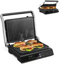 SOARS Appareil Croque Monsieur 3 en 1 1800-2000W, Machine à Panini, 5 Modes de Cuisson Auto 200-230, Angle d'Ouverture à 180°