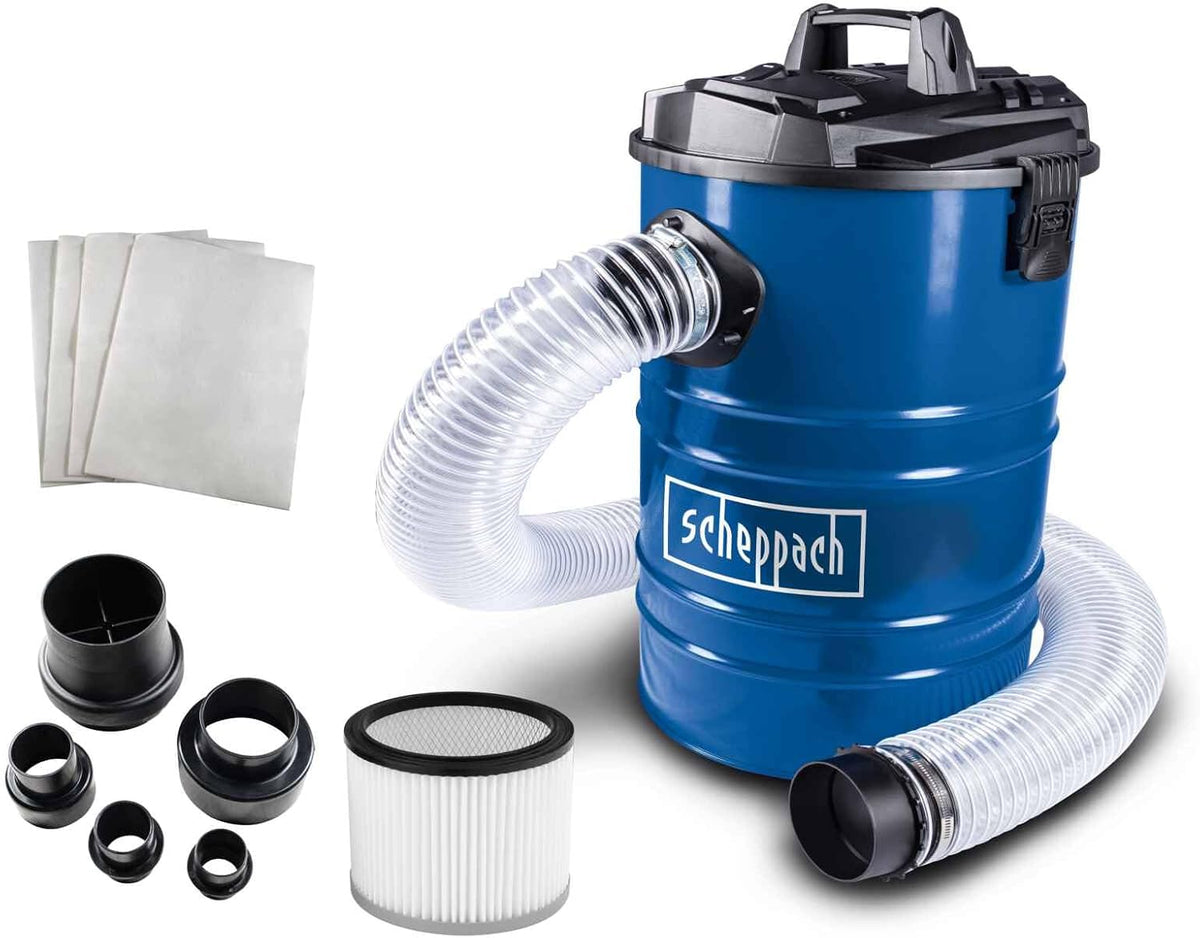 Scheppach Aspirateur DC100, Capacité 65 litres 4 Sacs Papier Inclus, Cuve métallique avec poignée, Raccord de tuyau 100 mm, 1200W