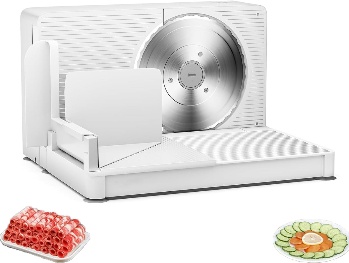 Trancheuse à Viande Pliable, trancheuse électrique avec Lame en Acier Inoxydable de 17 cm