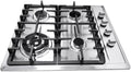 Table Cuisson Gaz 5 Feux, Plaque Encastrable, Cuisinière Professionnelle, Acier Inoxydable, Protection Sécurité Flamme, Contrôle Indépendant