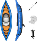 Bestway Kayak Hydro Force Cove Champion - Gonflable - 1 Place - avec Pompe et Pagaie - Bleu Taille Unique Orange/Noir