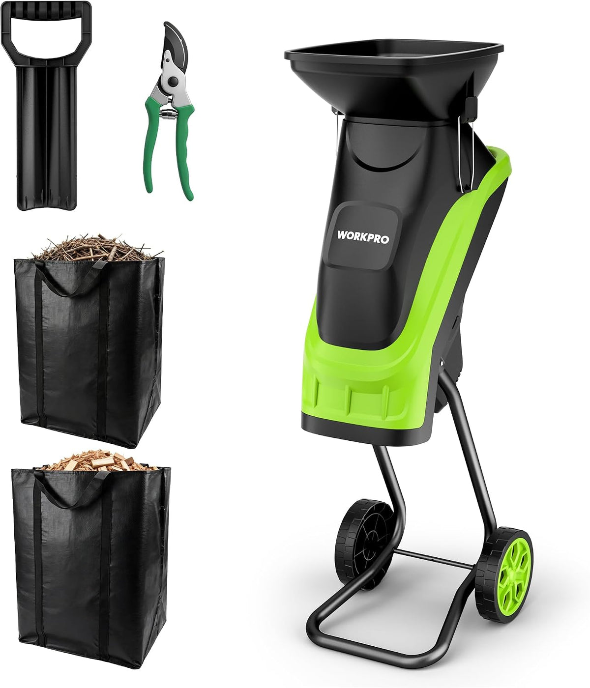 WORKPRO Broyeur de Végétaux Électrique 2500W