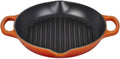 LE CREUSET Gril rond profond en fonte émaillée Signature avec poignée d'assistance, 25 cm, Volcanique, 20208250900422