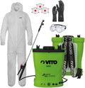 VITO - Pulvérisateur Électrique à Batterie Lithium 16L + Kit Protection Jardin XL - Haute Pression & Équipement EPI