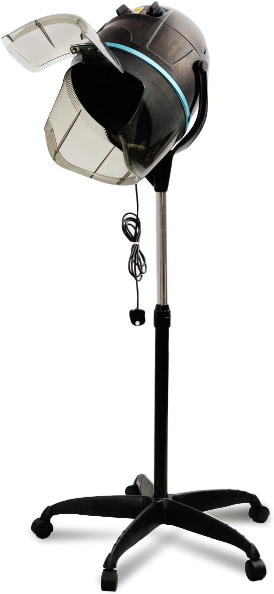 DREAMADE Sèche-Cheveux sur Pied 1050 W Sèche Cheveux Professionnel avec Hauteur Ajustable 125 à 160 CM Température Réglable Chronométrage 0 à 60