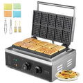 VEVOR Gaufrier Commercial 1550 W, Appareil à Gaufres Belges Rectangulaires, Capacité 10PCs, en Acier Inoxydable, Antiadhésif