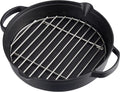 CAMPINGAZ Poêle en Fonte avec Grille en Acier Inoxydable, poêle Large et Ronde pour Barbecue, Ø 31,6 cm