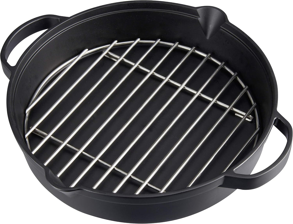 CAMPINGAZ Poêle en Fonte avec Grille en Acier Inoxydable, poêle Large et Ronde pour Barbecue, Ø 31,6 cm