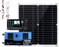 Inverter Convertisseur Kit Système Solaire 7000W avec Panneau 300W + Contrôleur 100A + Onduleur 12V/24V À 110V/220V pour Maison/RV/Camping(220V Solar
