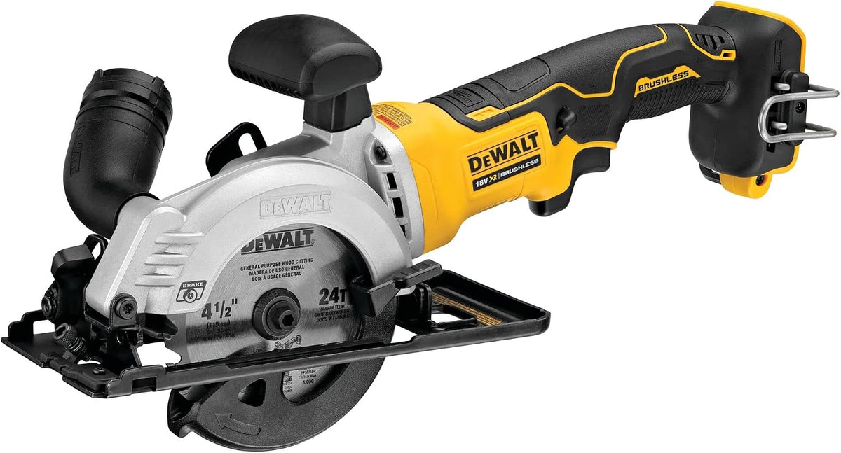 DEWALT - Scie circulaire compacte Brushless - 115 mm - 18V (livré sans batterie), DCS571N-XJ