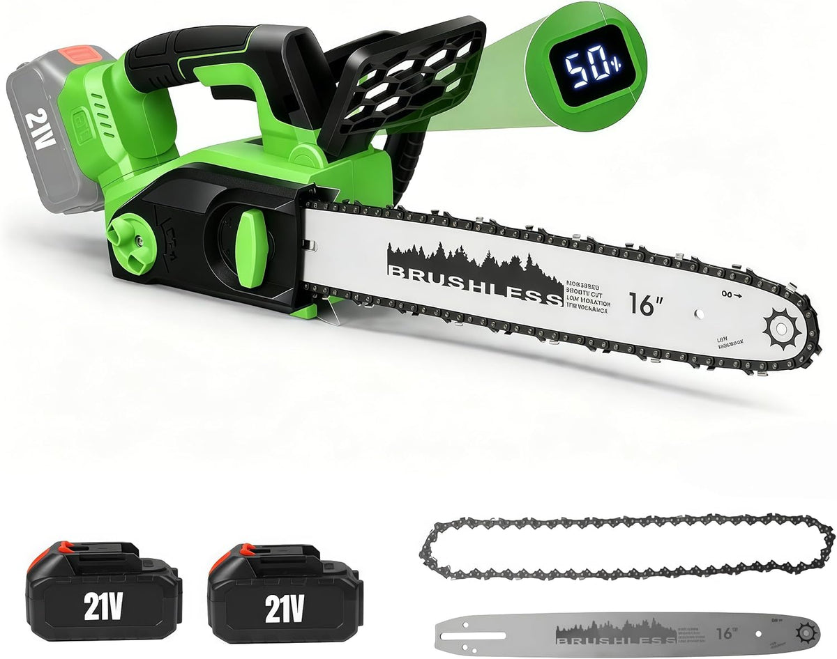 Tronconneuse a Batterie 2200W, Tronconneuse Electrique sans fil, Batterie 4000 mAh, Guide de Chaine 40 cm, Vitesse de Chaine 18 m/s