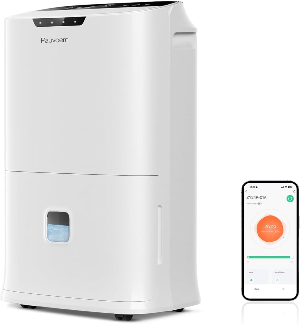 Déshumidificateur intelligent 22 L/jour pour la maison, la cave, la chambre à coucher, Silencieux, puissante évacuation de l'humidité