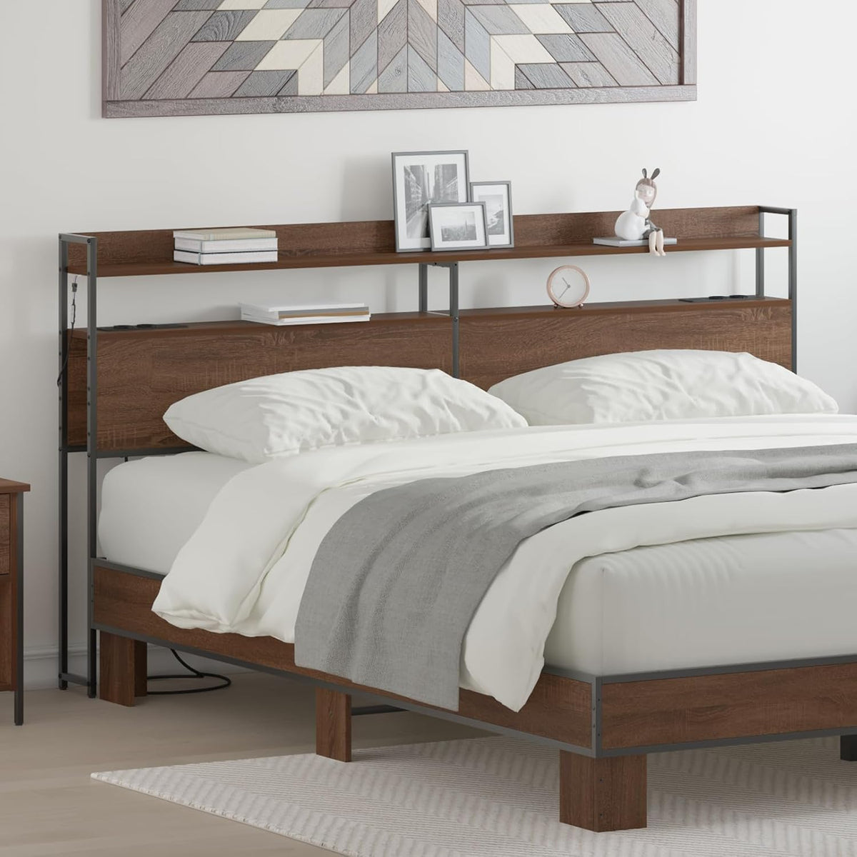 Générique Tête de lit de Rangement Chêne Marron 180 cm Bois d'ingénierie, Meubles, Lits & Accessoires, Têtes et Pieds de lit, Noir,22.18 KG,859714
